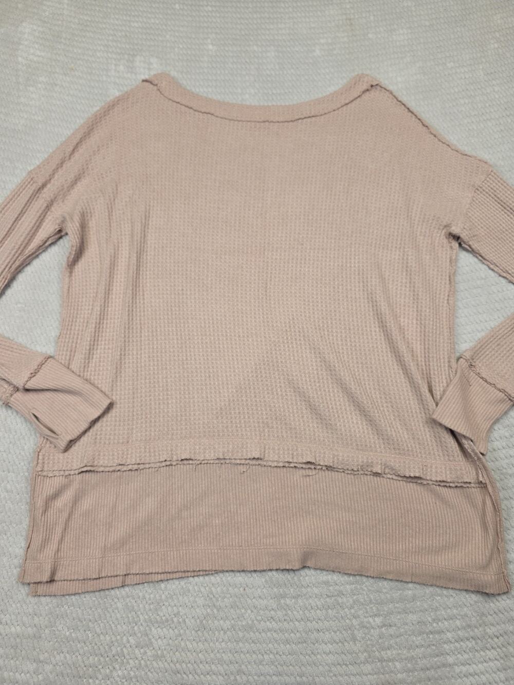We The Free Shirt Womens Large Waffle Knit Over Sized